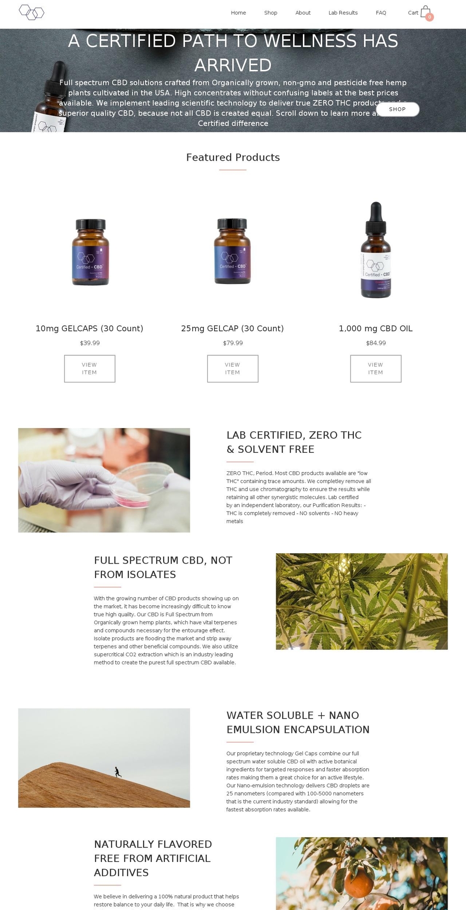 certified-cbd.org shopify website screenshot