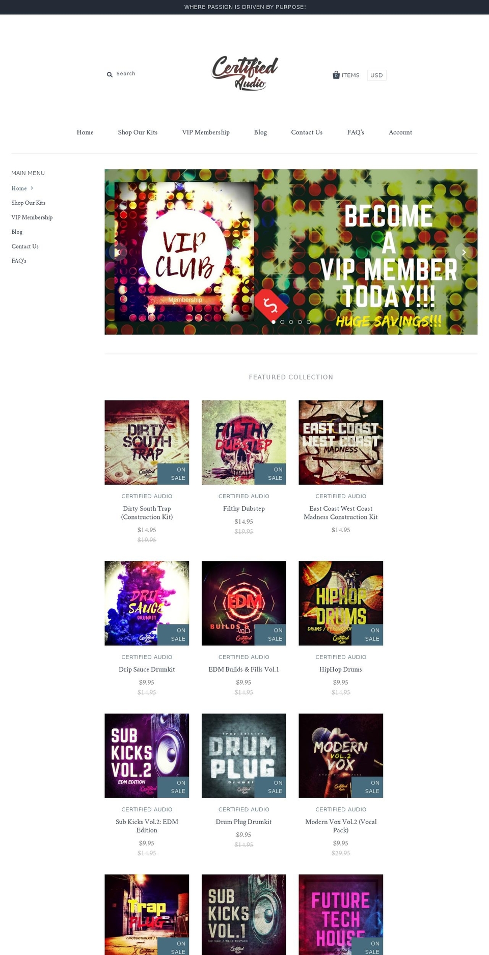 certifiedaudio.com — Shopify storefront screenshot