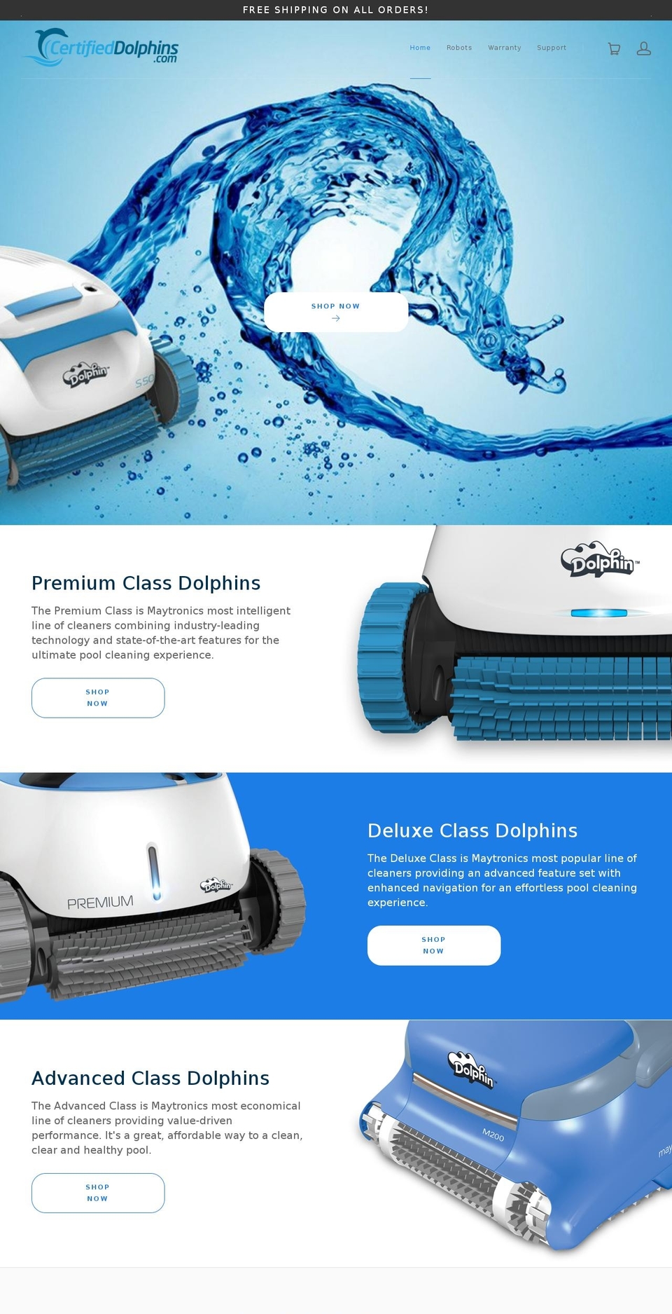 certifieddolphins.com — Shopify storefront screenshot