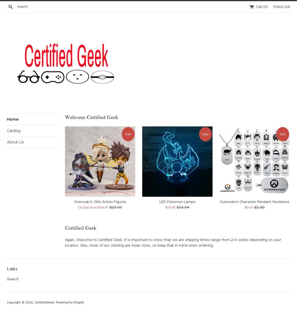 certifiedgeek.org shopify website screenshot