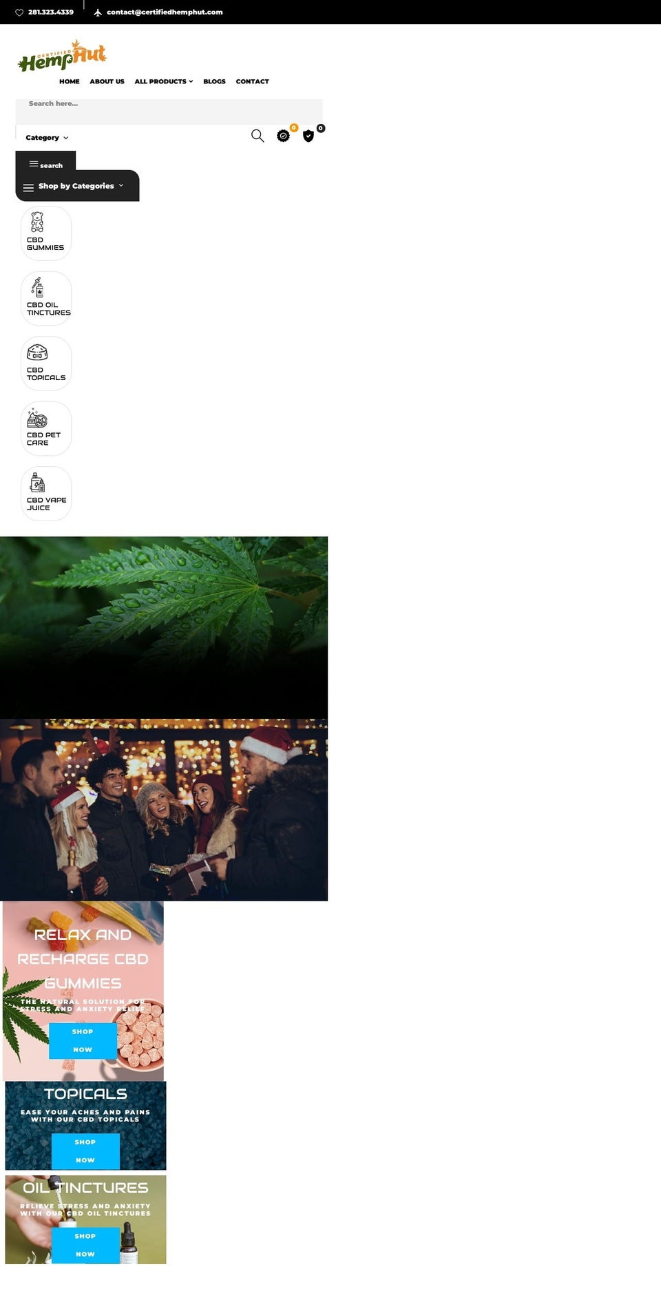 certifiedhemphut.com shopify website screenshot