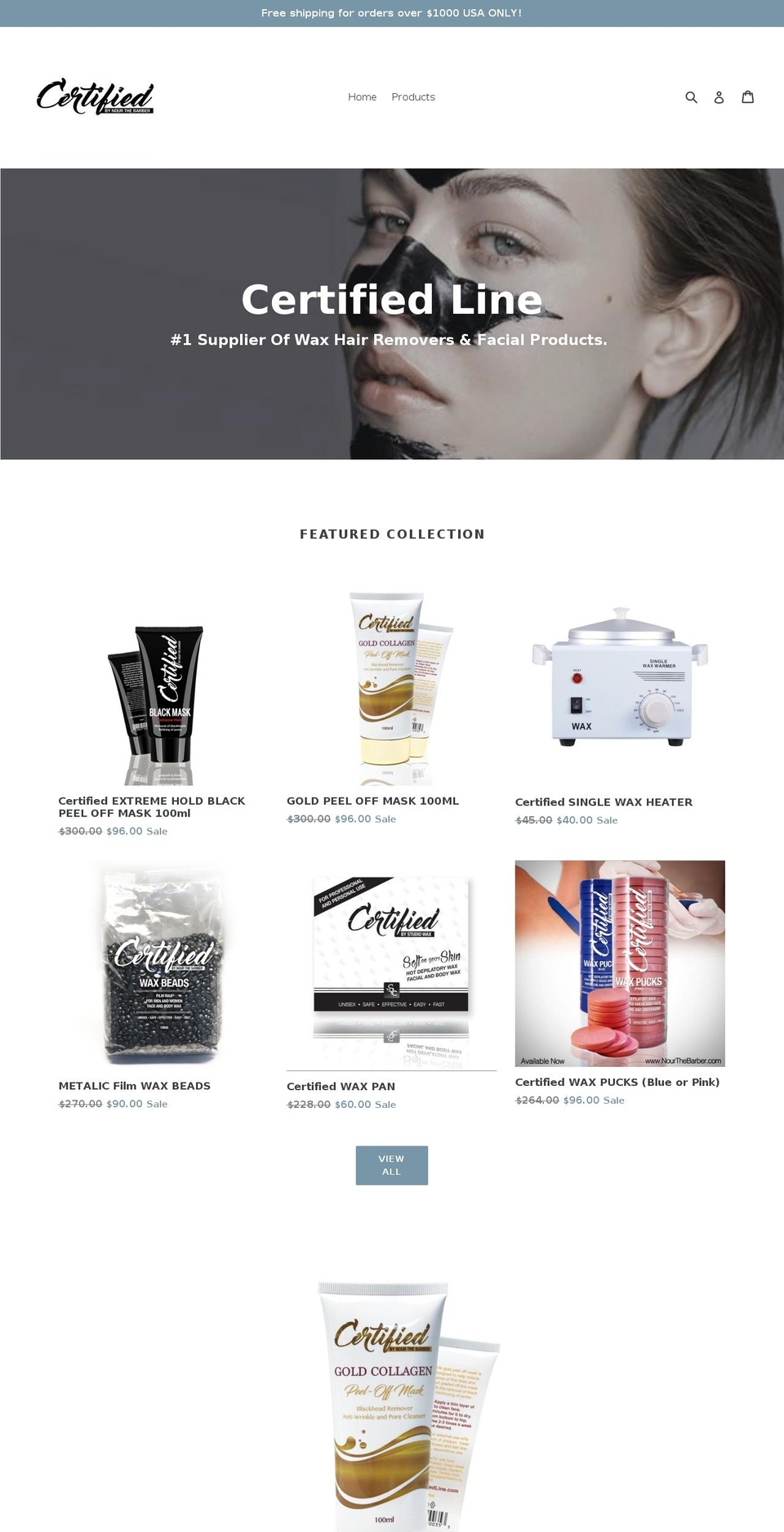 certifiedlinewholesale.com — Shopify storefront screenshot
