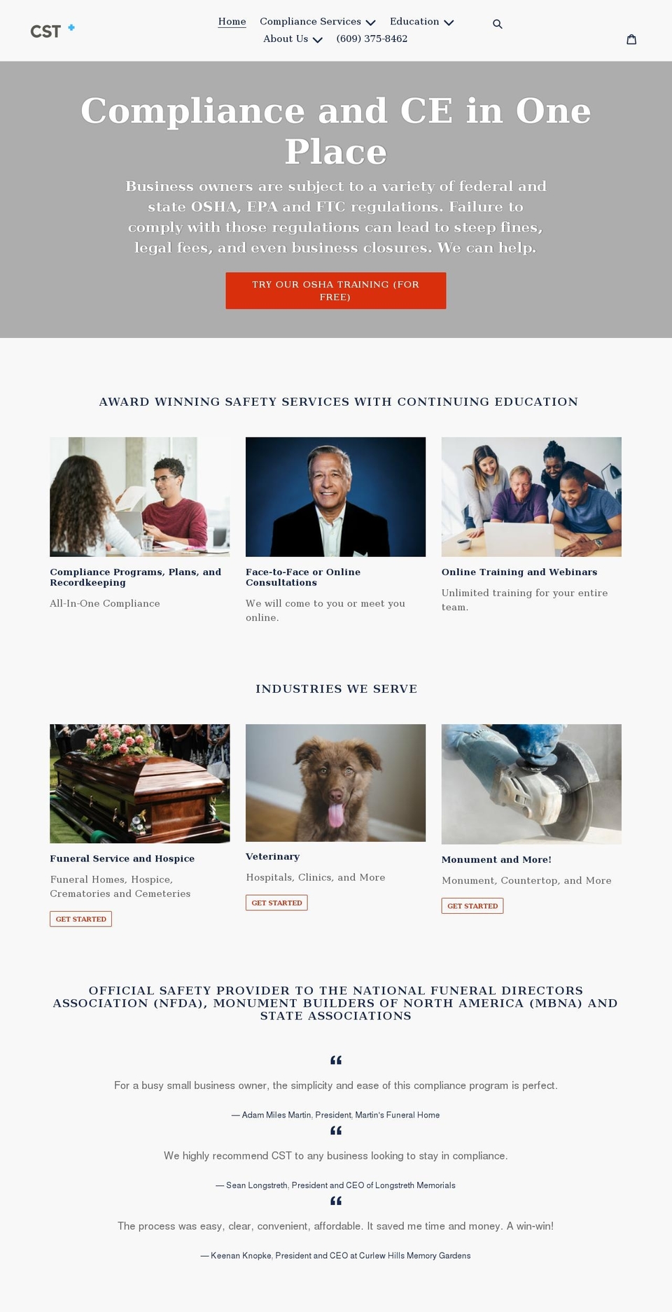 certifiedsafetytraining.org shopify website screenshot