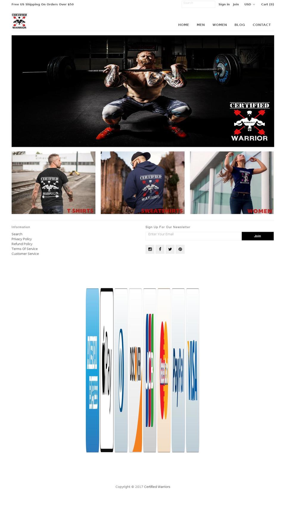 certifiedwarrior.com shopify website screenshot