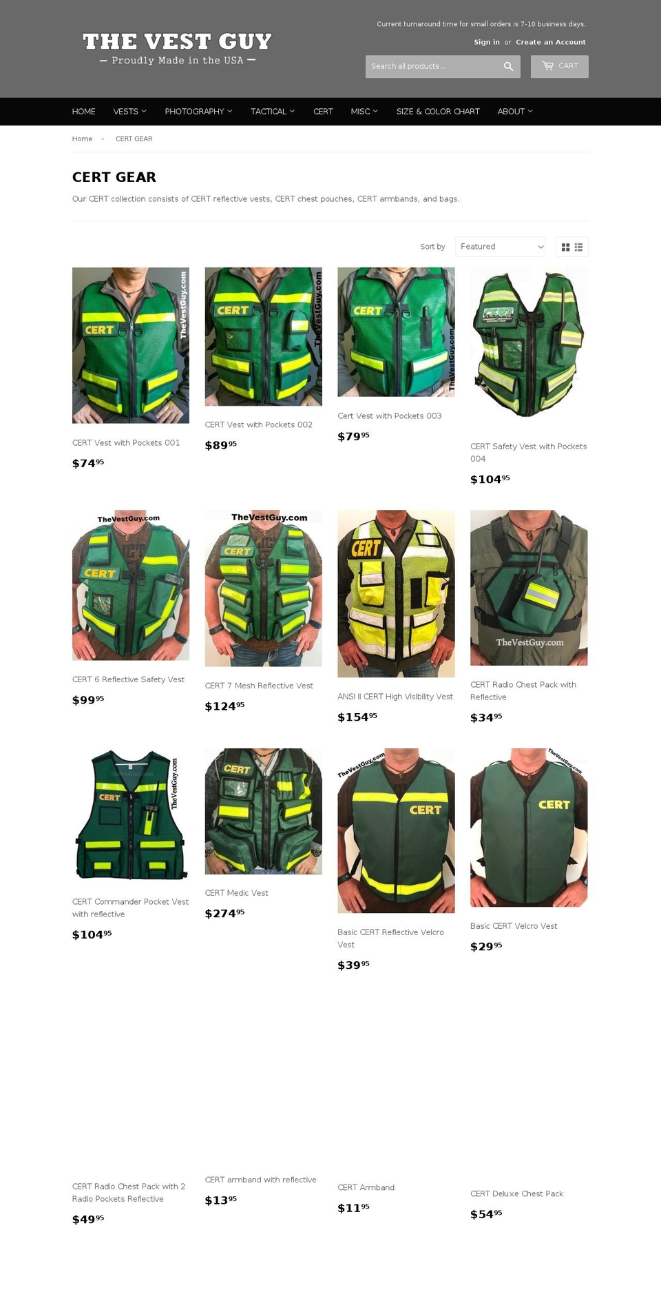 certvest.com — Shopify storefront screenshot