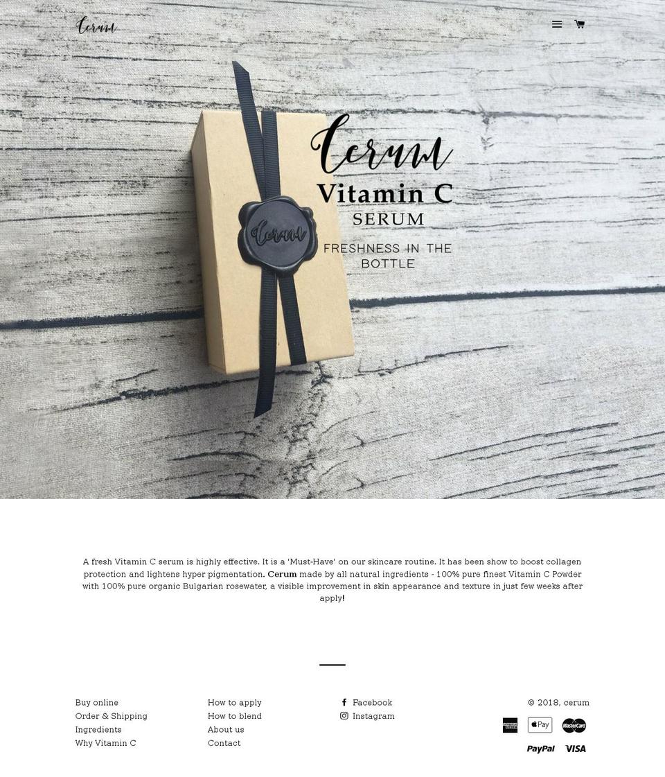 cerumskincare.com — Shopify storefront screenshot