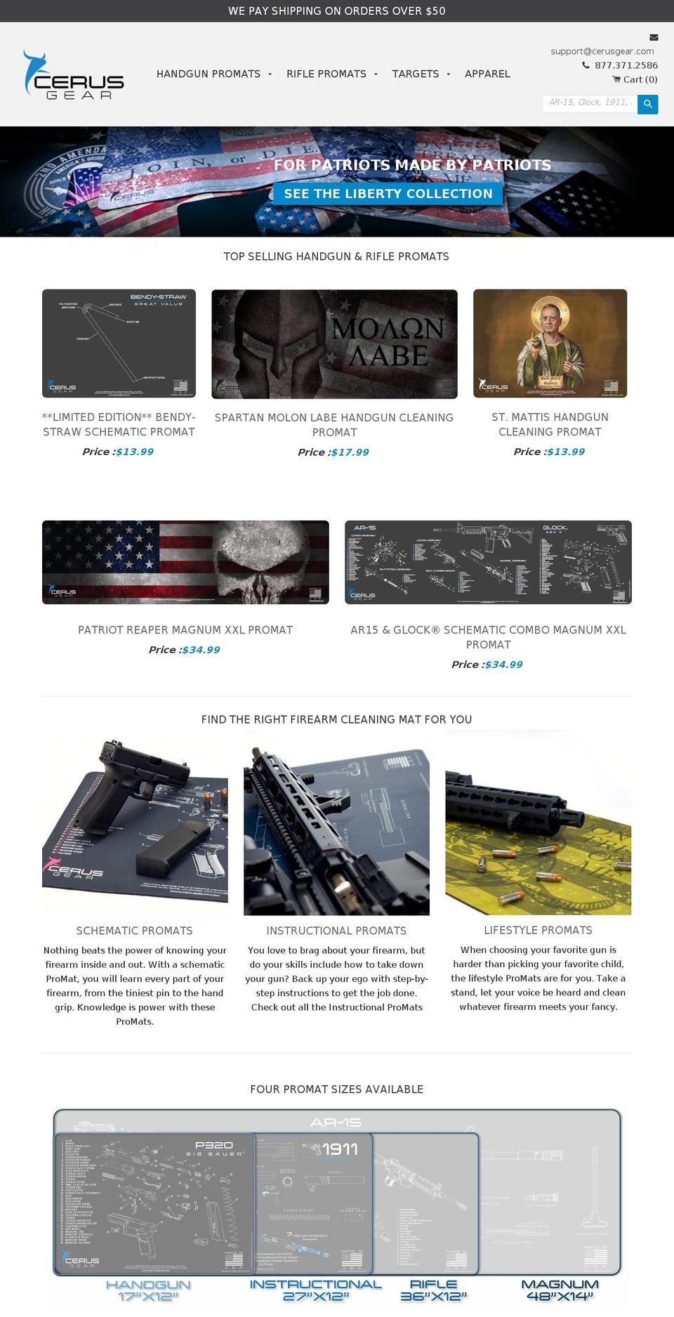 cerusgear.com shopify website screenshot