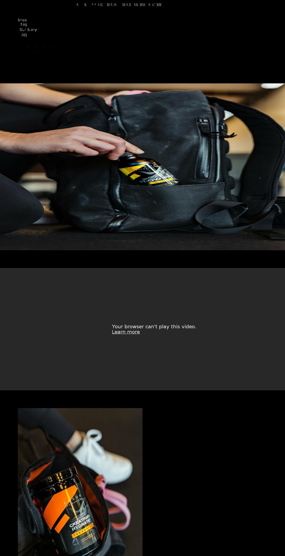 cerusperformance.com shopify website screenshot