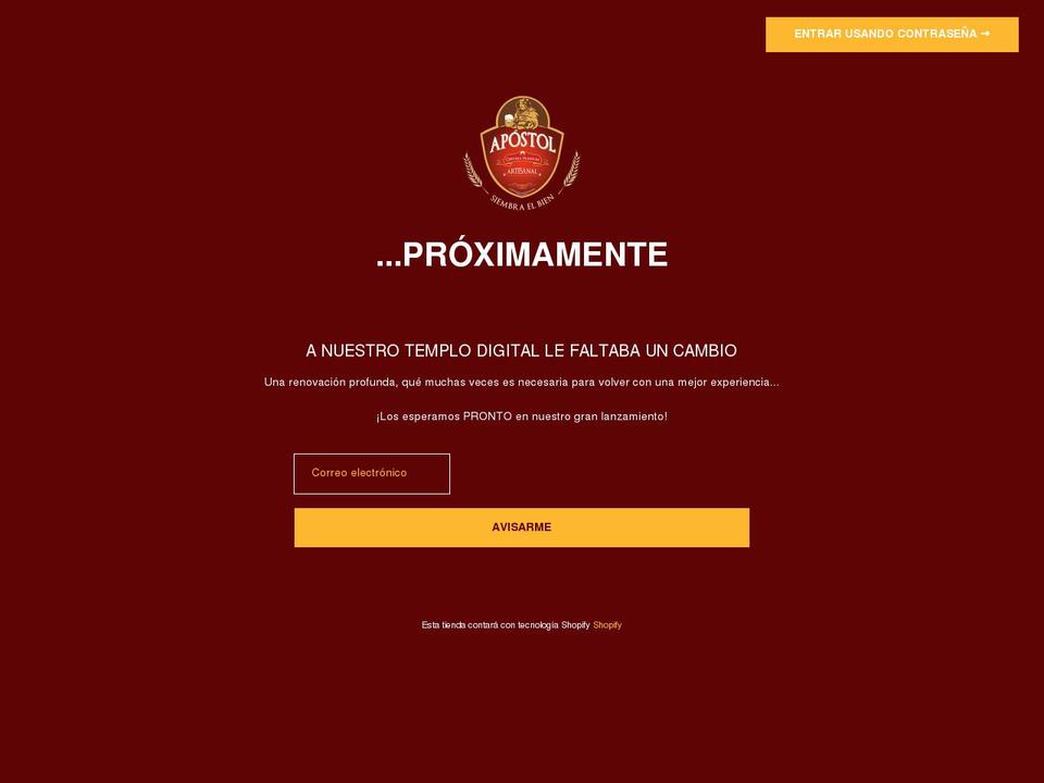 cervezaapostol.com shopify website screenshot