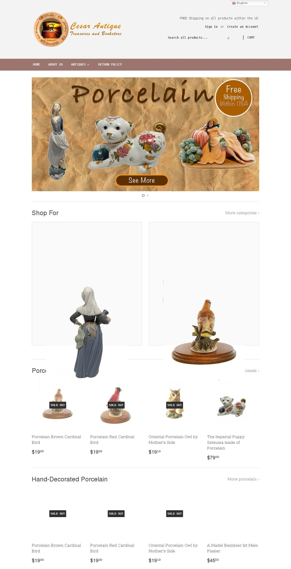cesarantiques.com shopify website screenshot