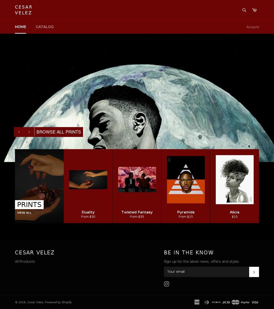cesarvelezart.com shopify website screenshot
