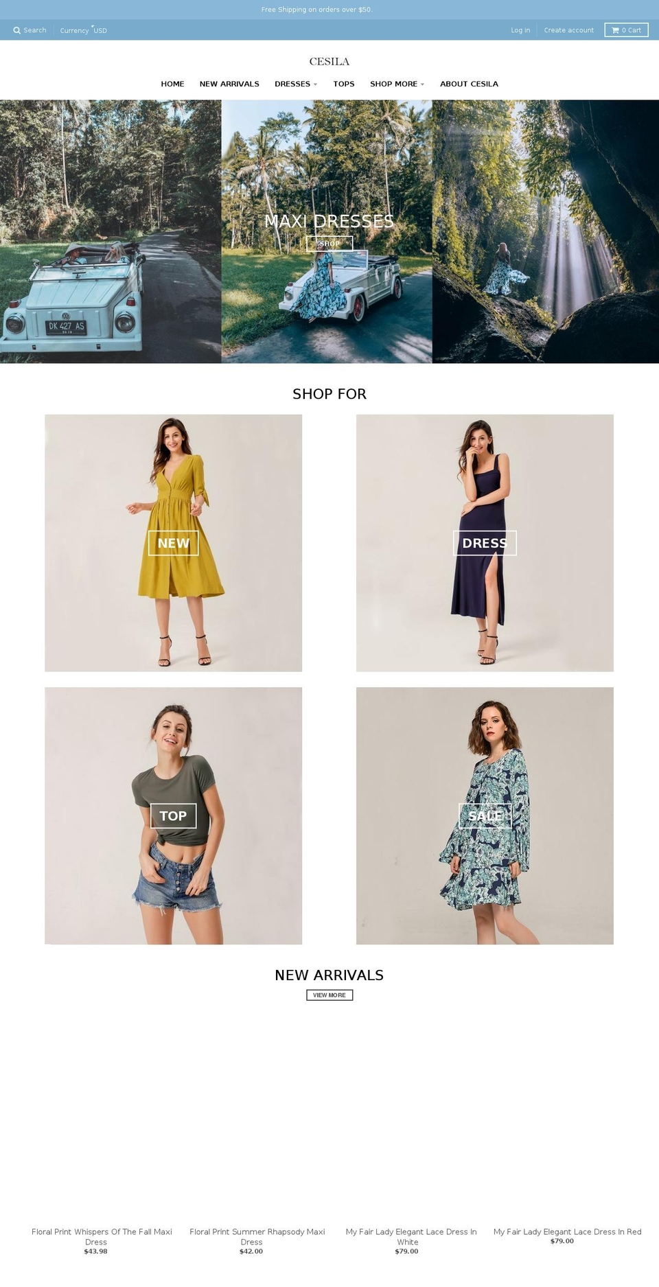 cesila.com shopify website screenshot