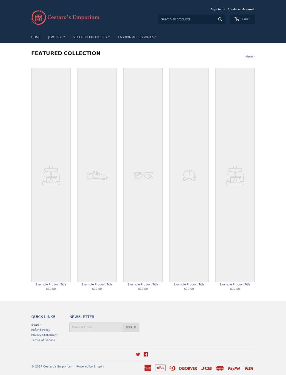 cestarosemporium.com shopify website screenshot