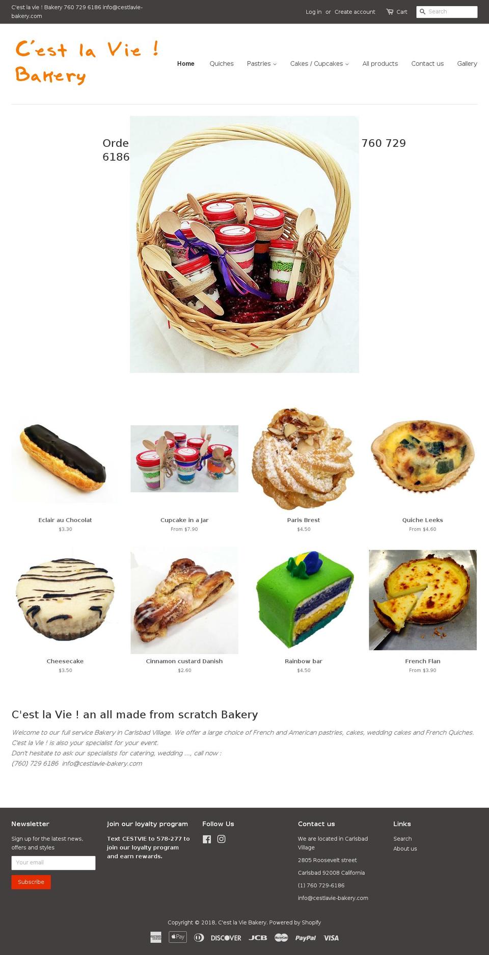cestlavie-bakery.com — Shopify storefront screenshot