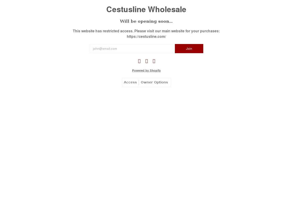cestuslinewholesale.com shopify website screenshot