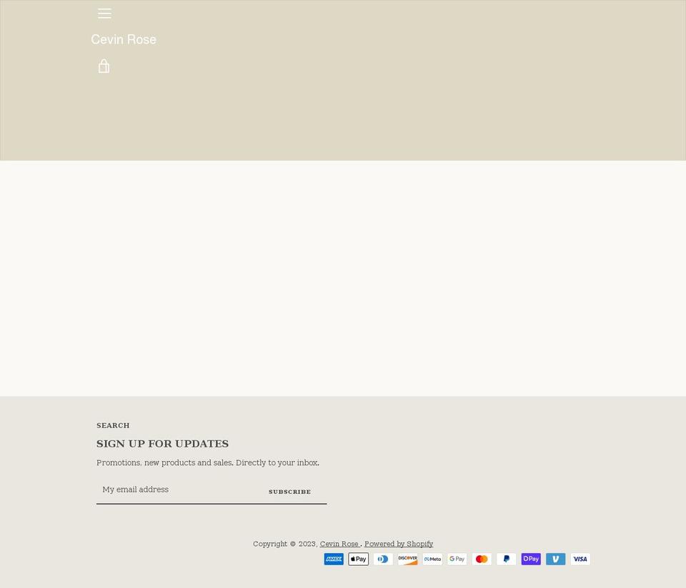 cevinrose.com shopify website screenshot