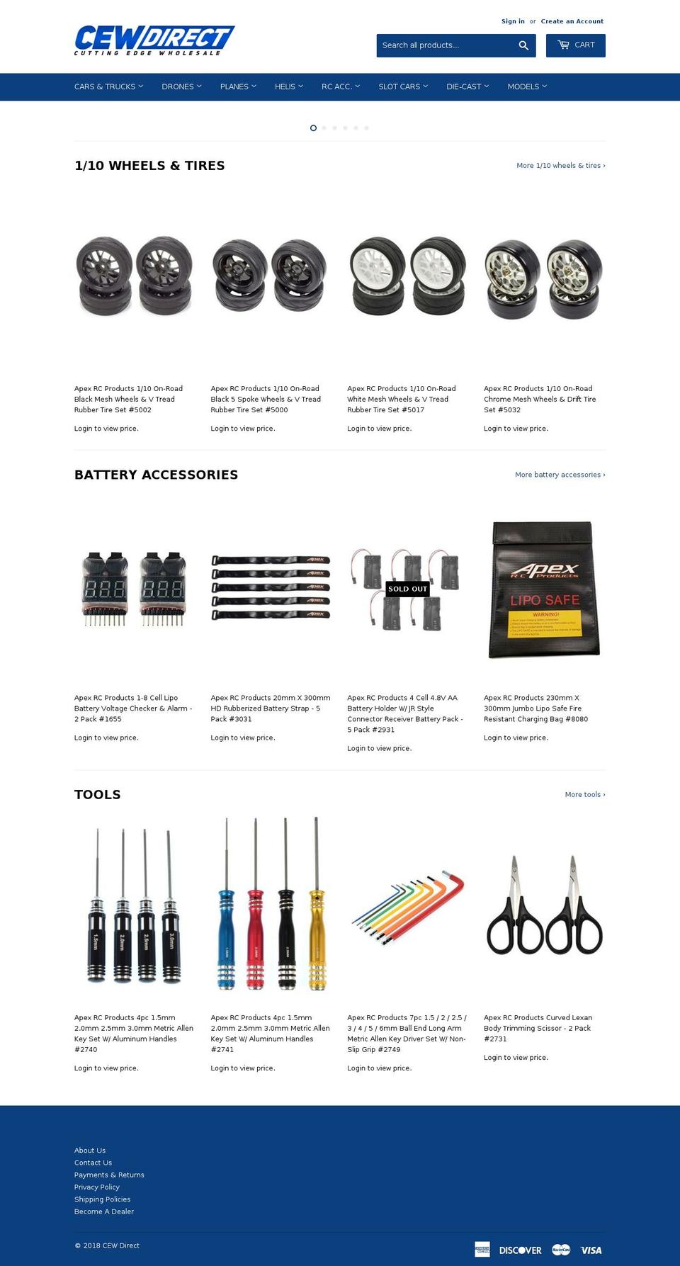 cewdirect.com shopify website screenshot