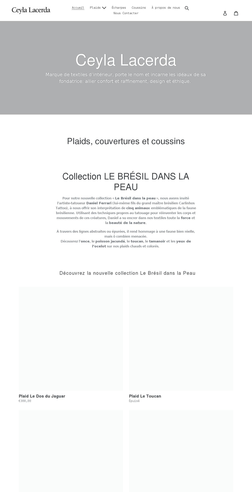 ceylalacerda.com shopify website screenshot