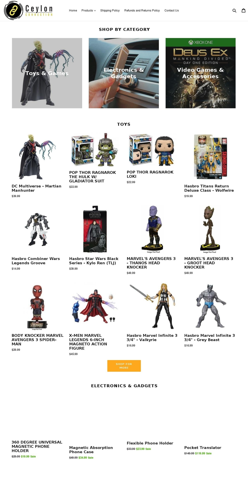 ceylonconnection.com shopify website screenshot