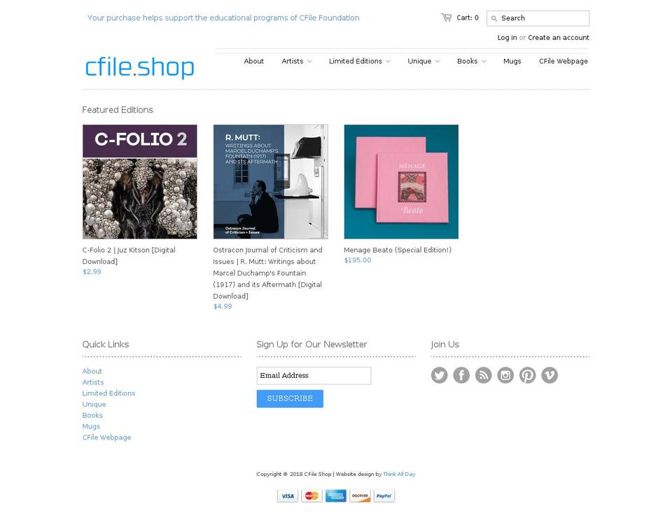 cfileshop.com — Shopify storefront screenshot