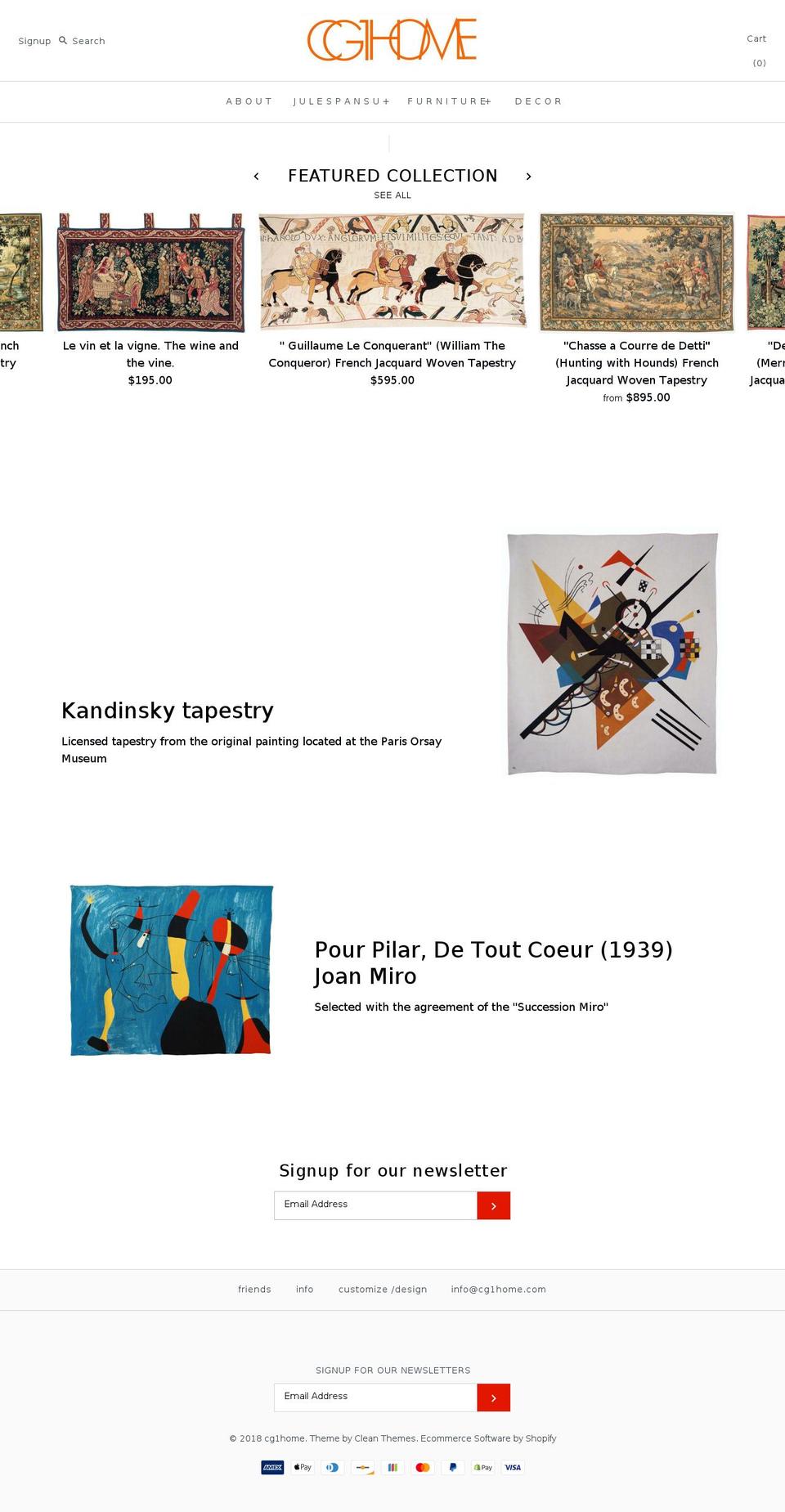 cg1home.com — Shopify storefront screenshot