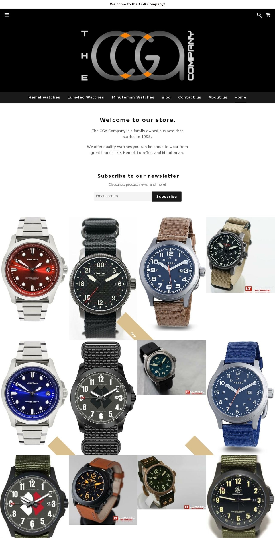 cgawatches.com shopify website screenshot