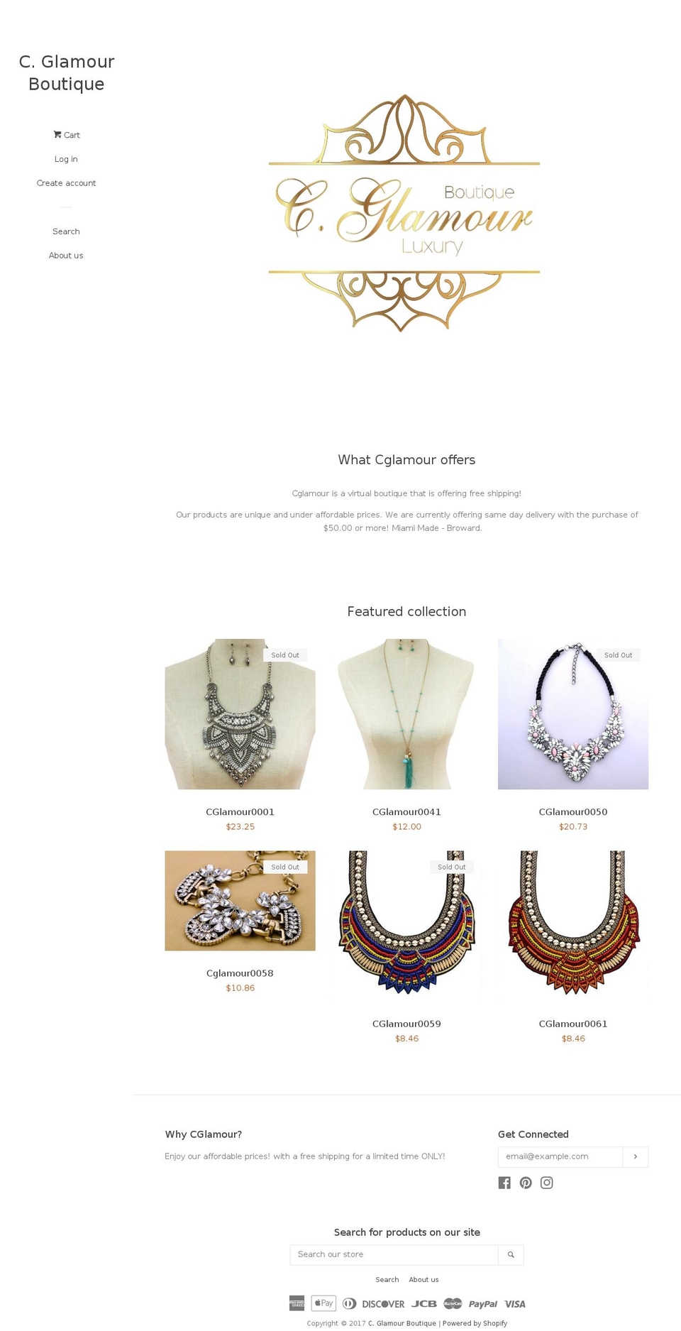 cglamour.net shopify website screenshot