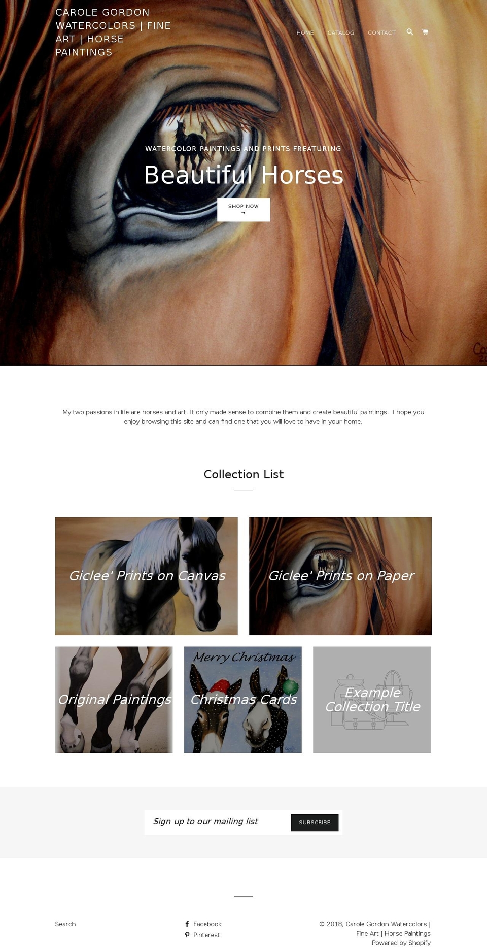 cgordonhorses.com — Shopify storefront screenshot