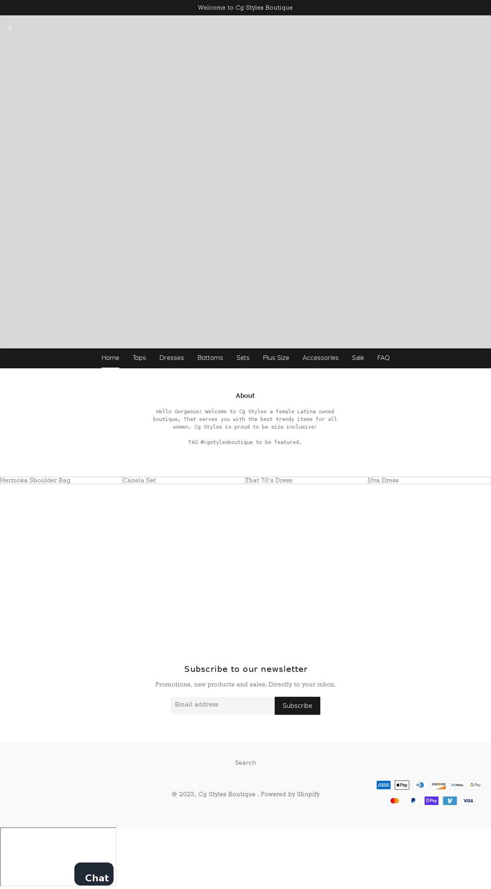 cgstylesboutique.com shopify website screenshot