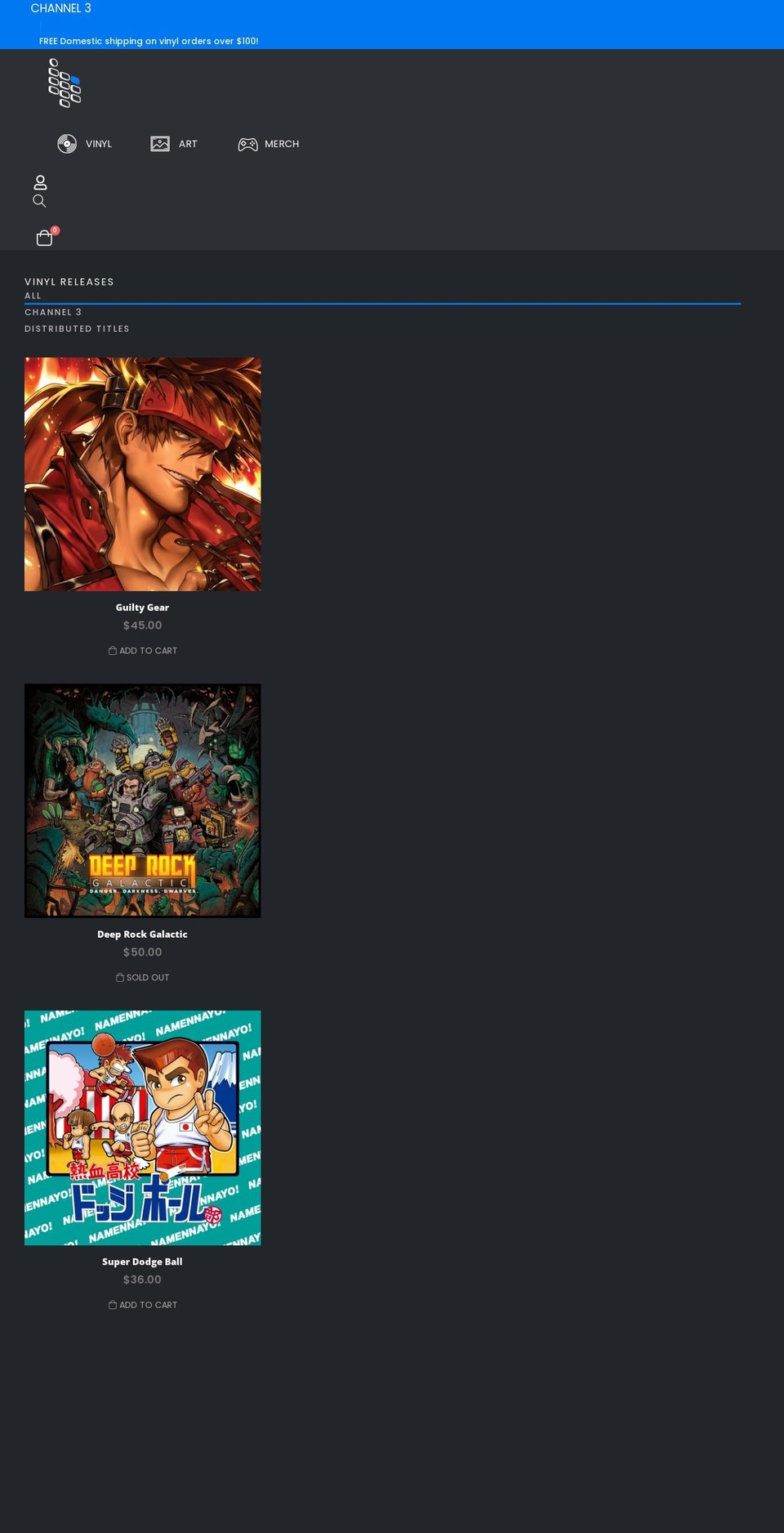 ch3records.com shopify website screenshot