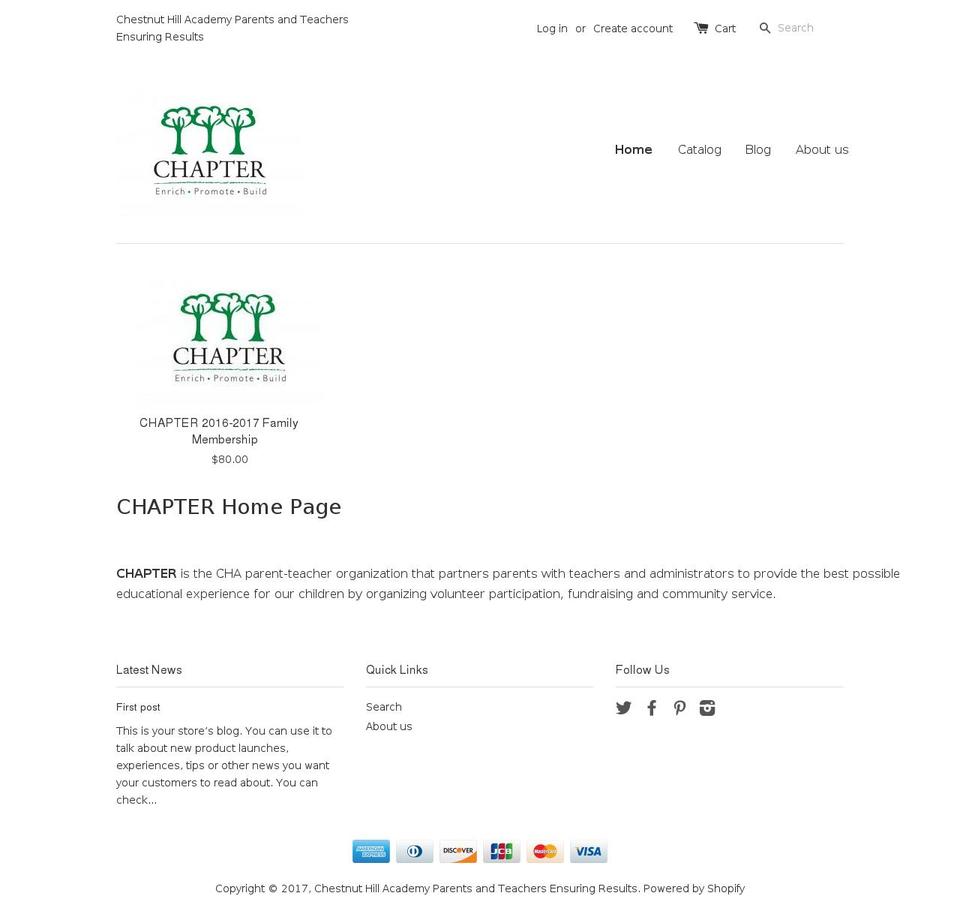 cha-chapter.org shopify website screenshot