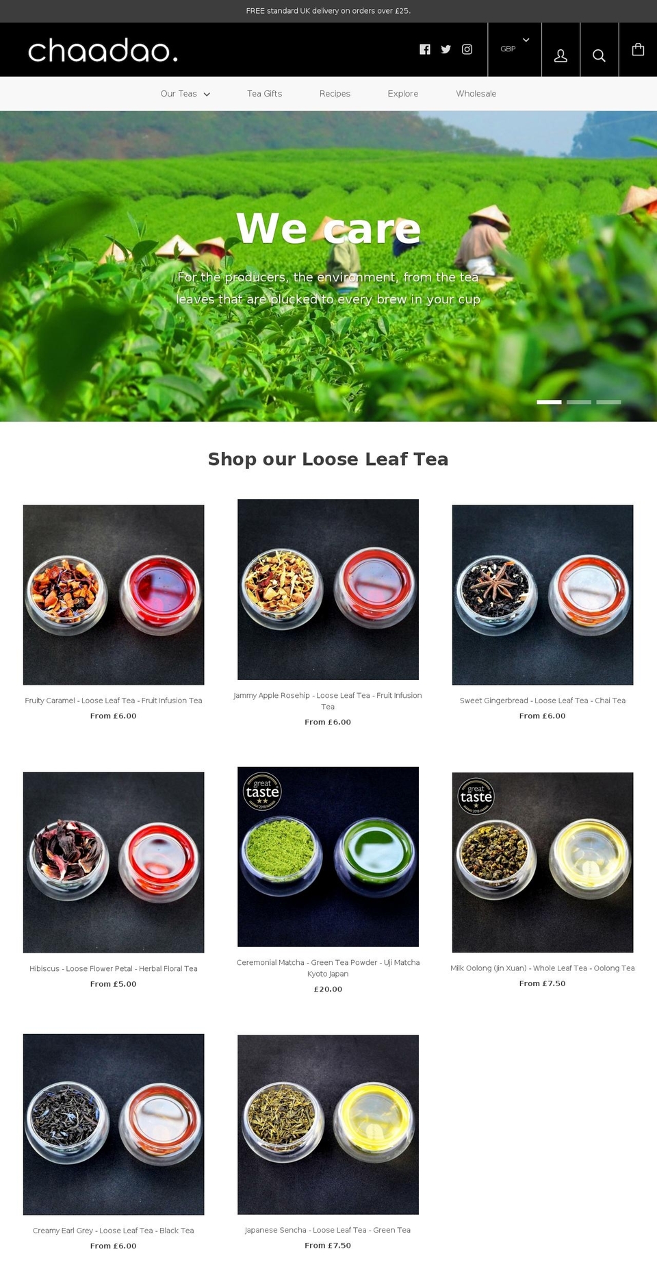 chaadao.com — Shopify storefront screenshot