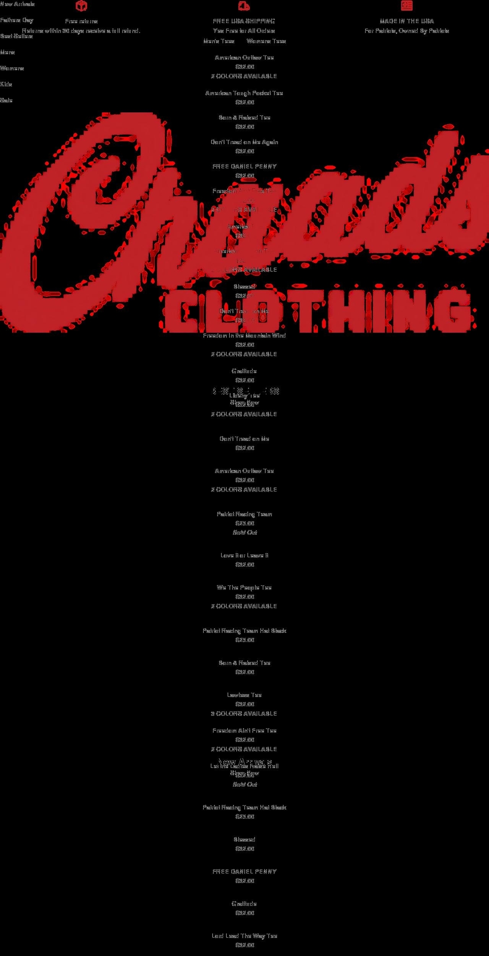chaads.com shopify website screenshot