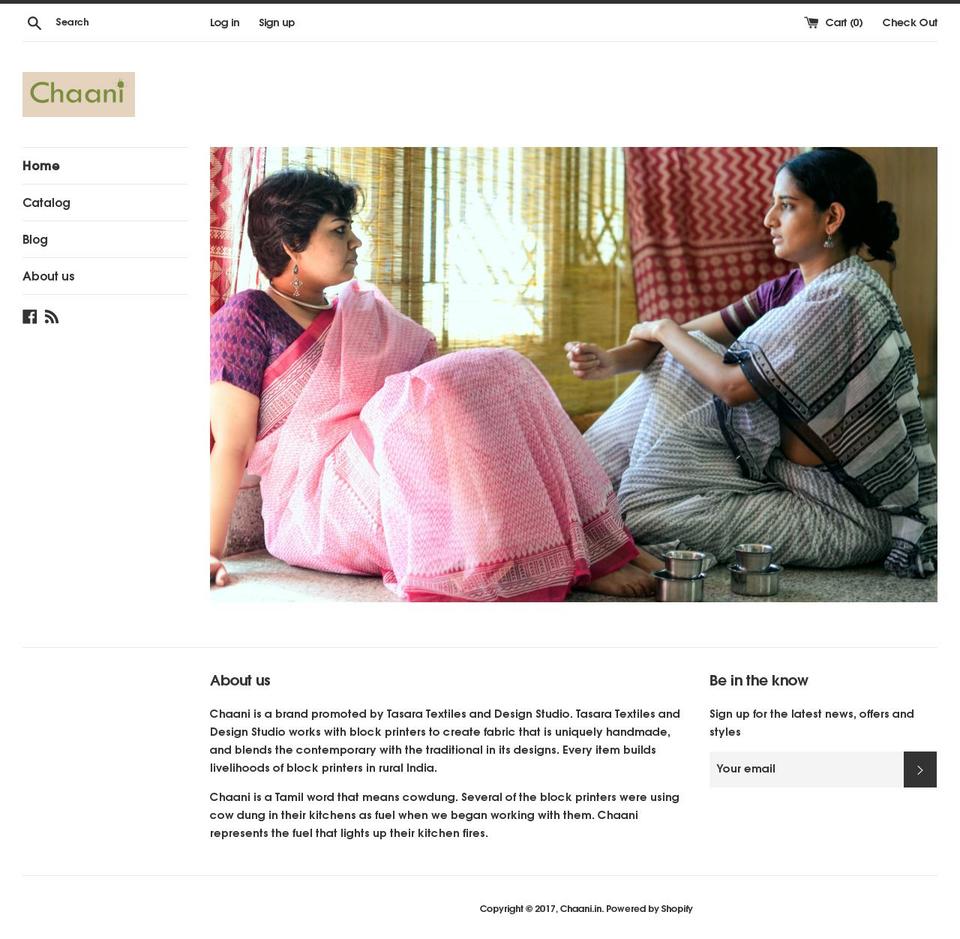 chaani.in shopify website screenshot