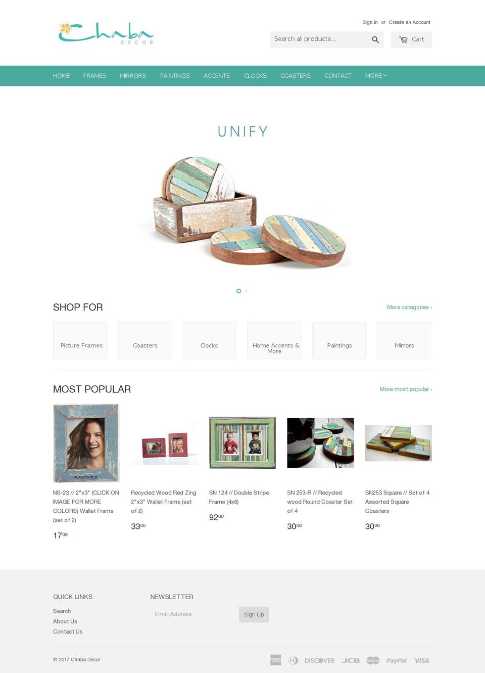 chabadecor.com shopify website screenshot