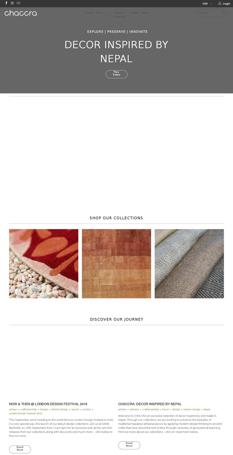 chaccra.com shopify website screenshot