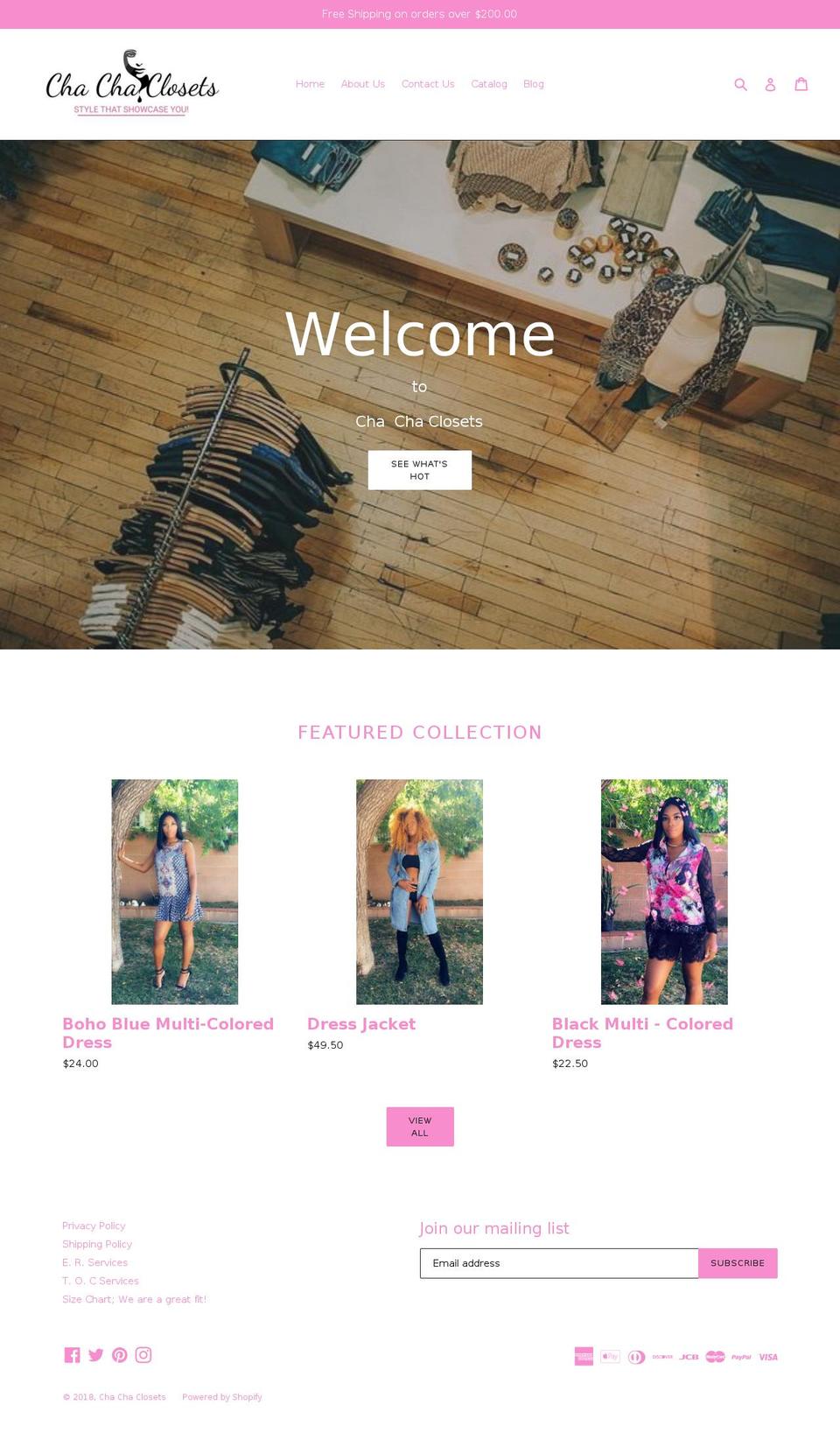 chachacloset.com — Shopify storefront screenshot