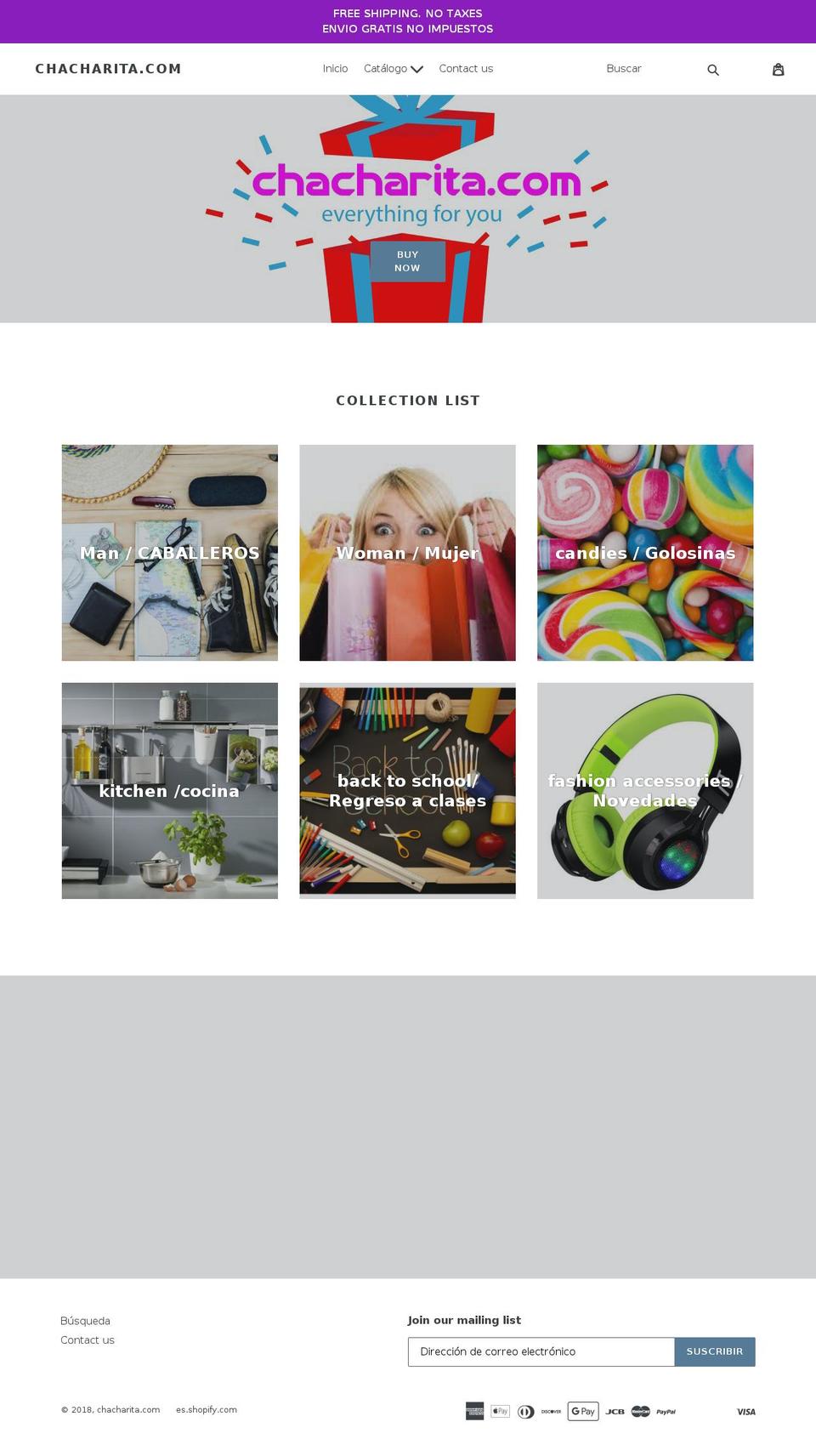 chacharita.com — Shopify storefront screenshot