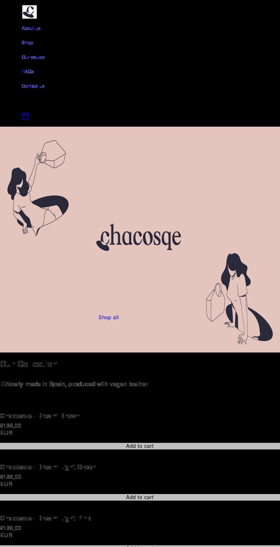 chacosqe.com shopify website screenshot