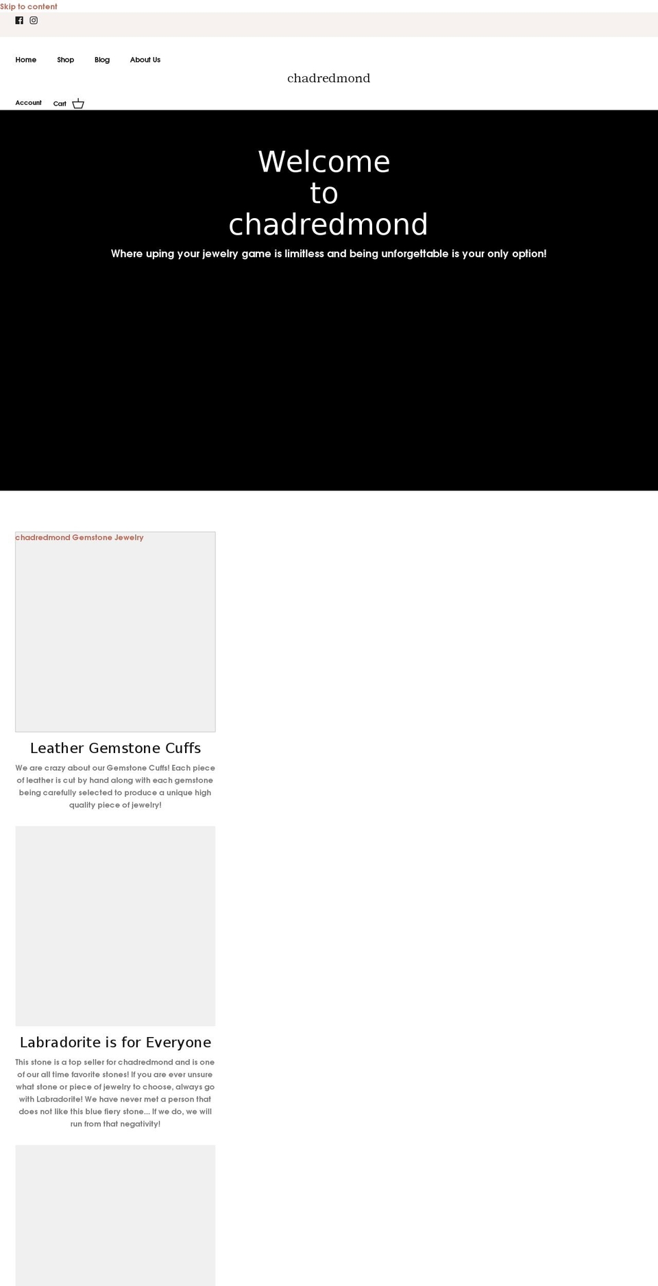 chadredmond.com shopify website screenshot