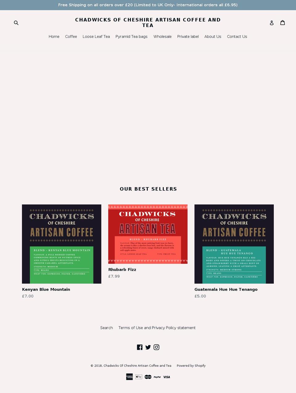 chadwicksofcheshire.com — Shopify storefront screenshot