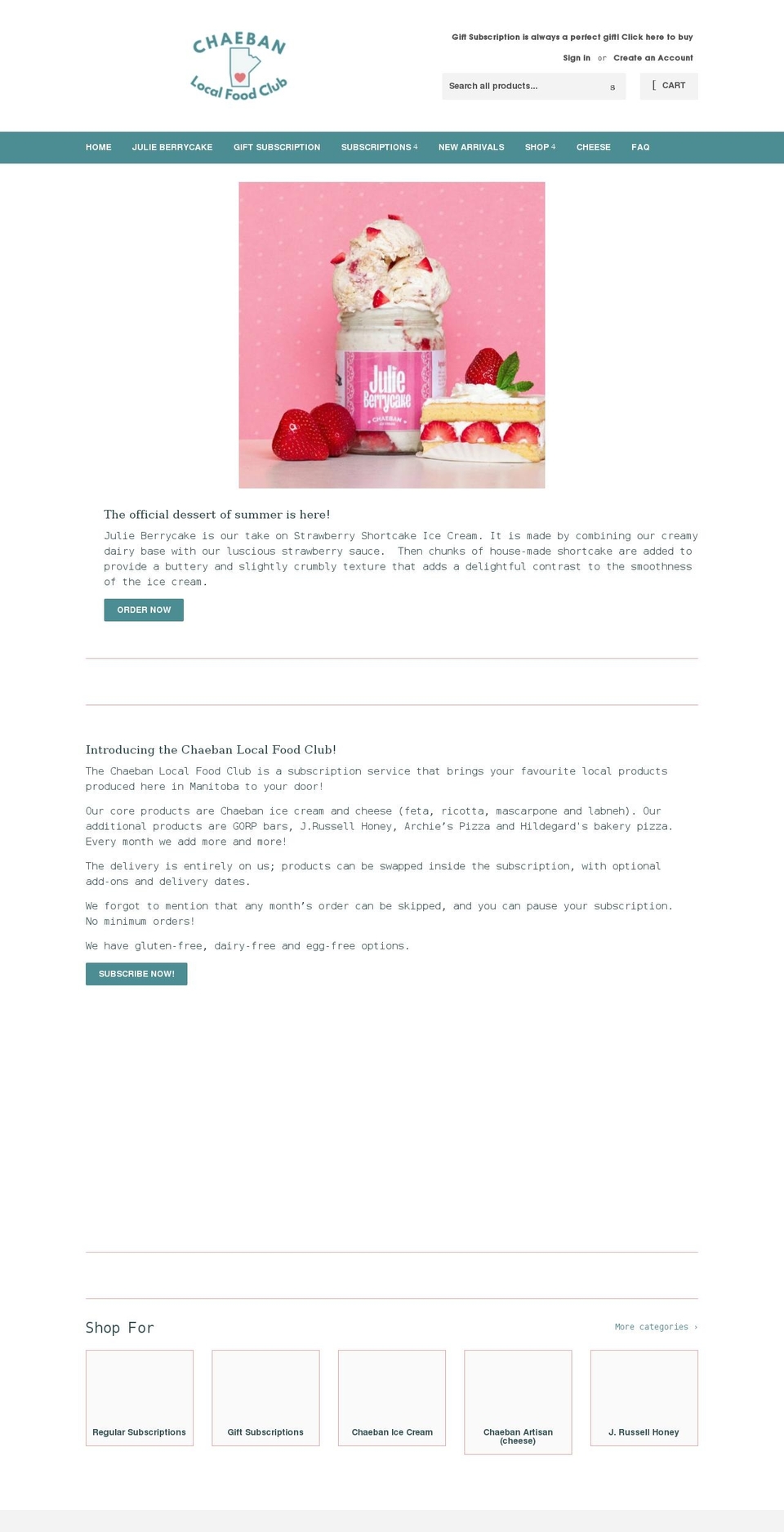 chaeban-ice-cream.myshopify.com shopify website screenshot