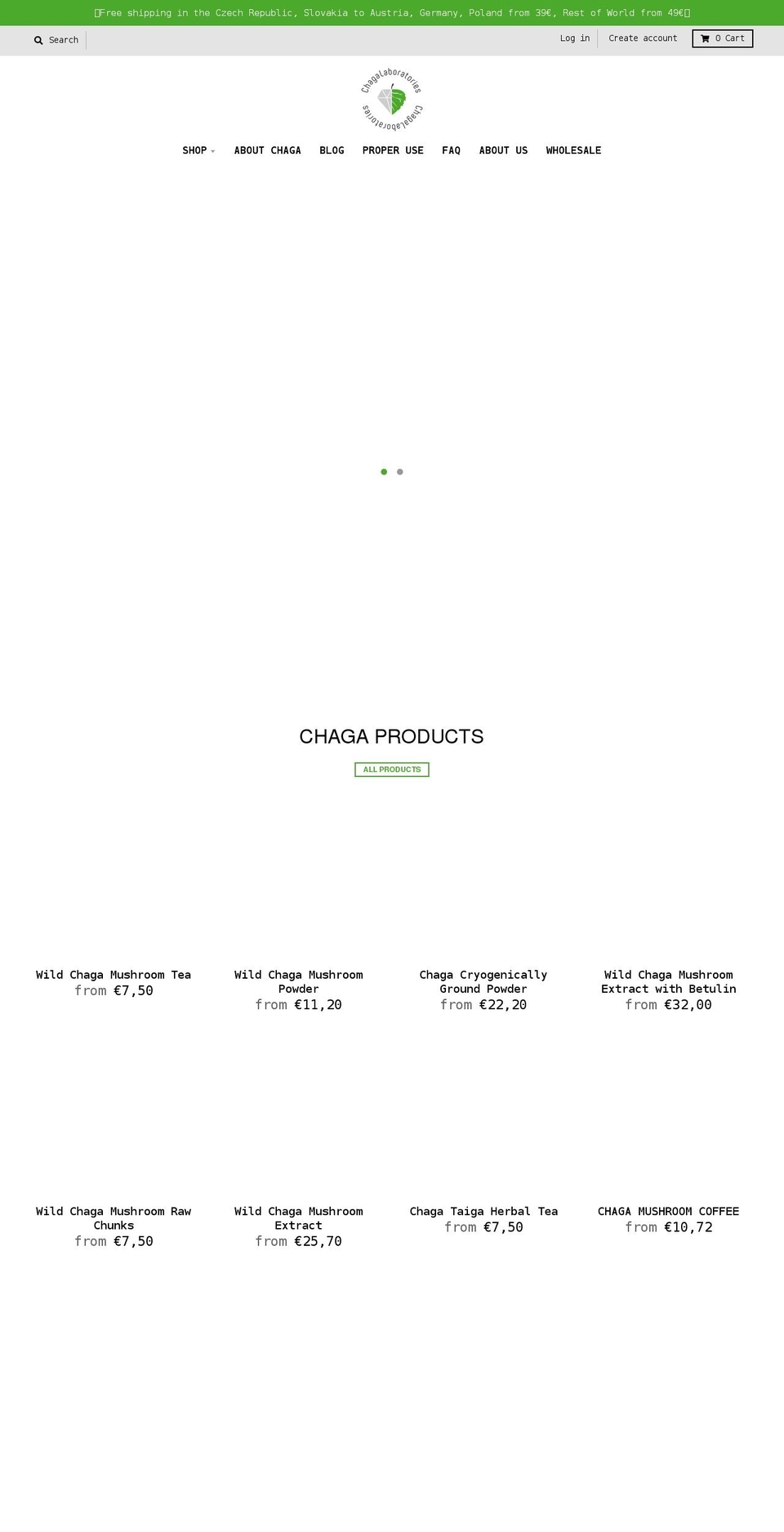 chagalaboratories.com shopify website screenshot