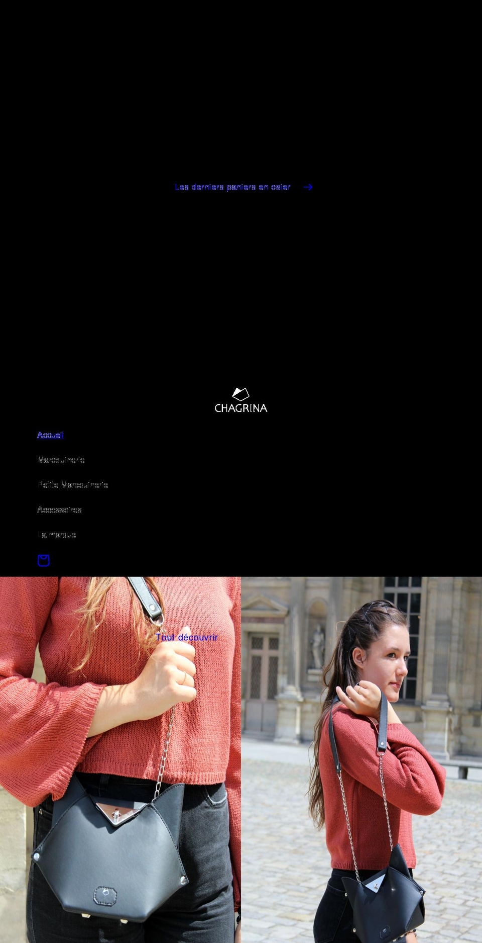 chagrina.com shopify website screenshot