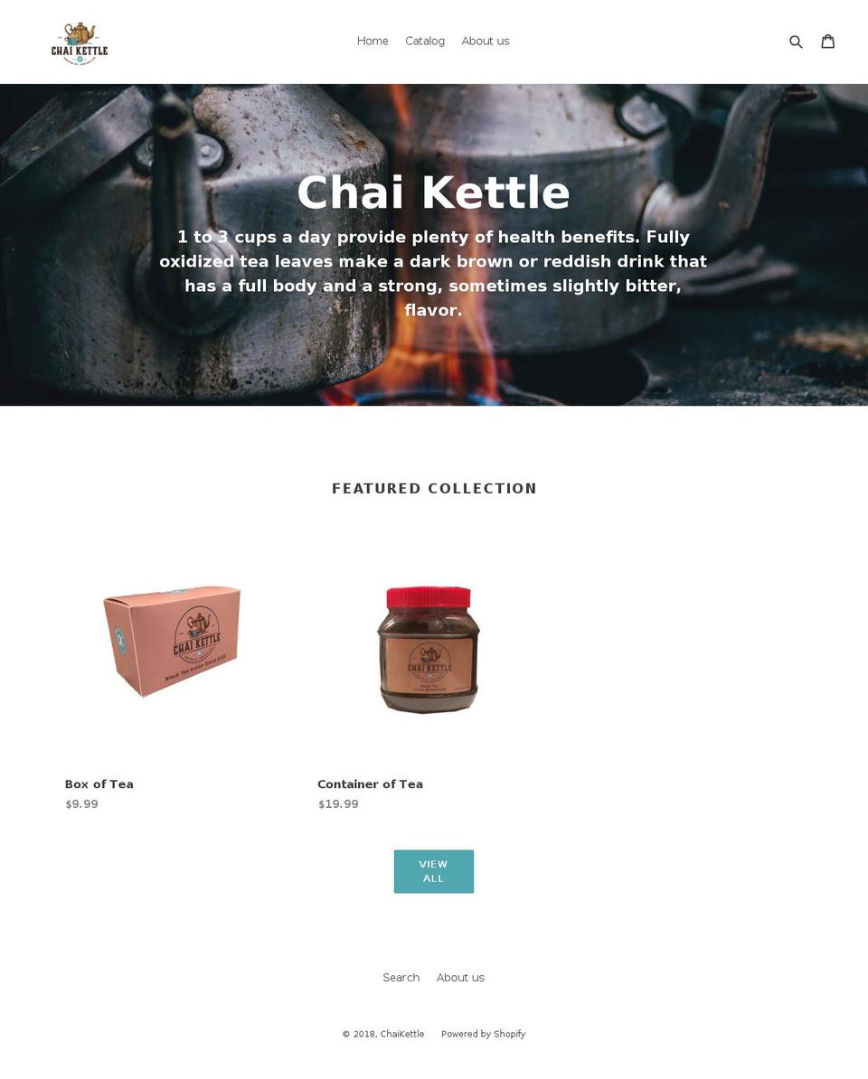 chai-kettle.com — Shopify storefront screenshot