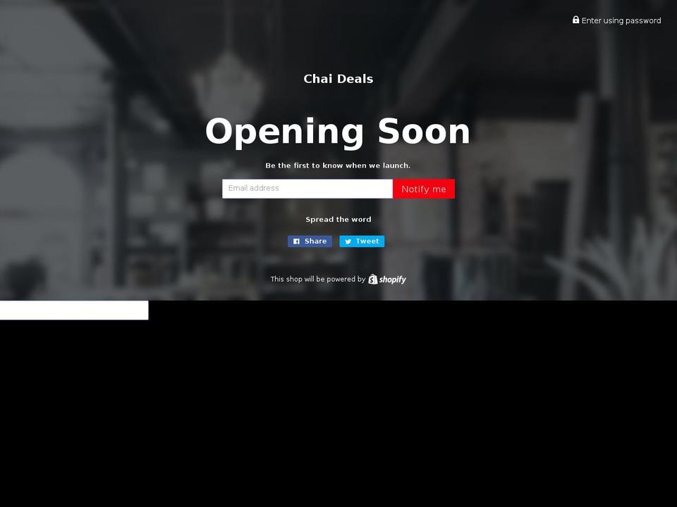 chaideals.com shopify website screenshot