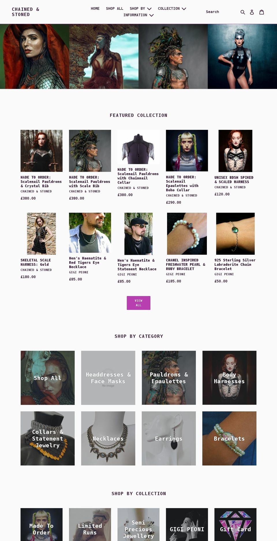 chainedandstoned.com shopify website screenshot