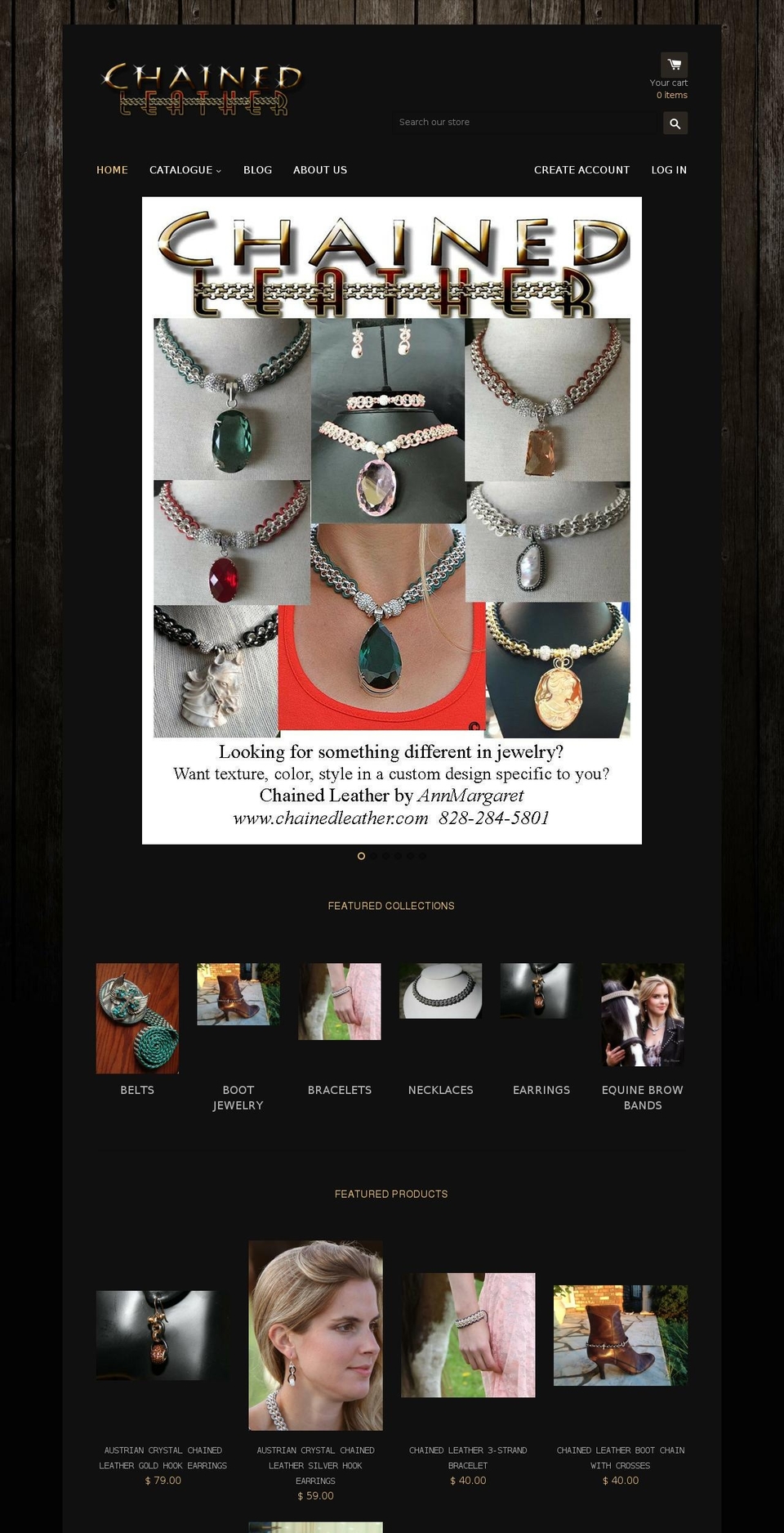 chainedleather.com shopify website screenshot