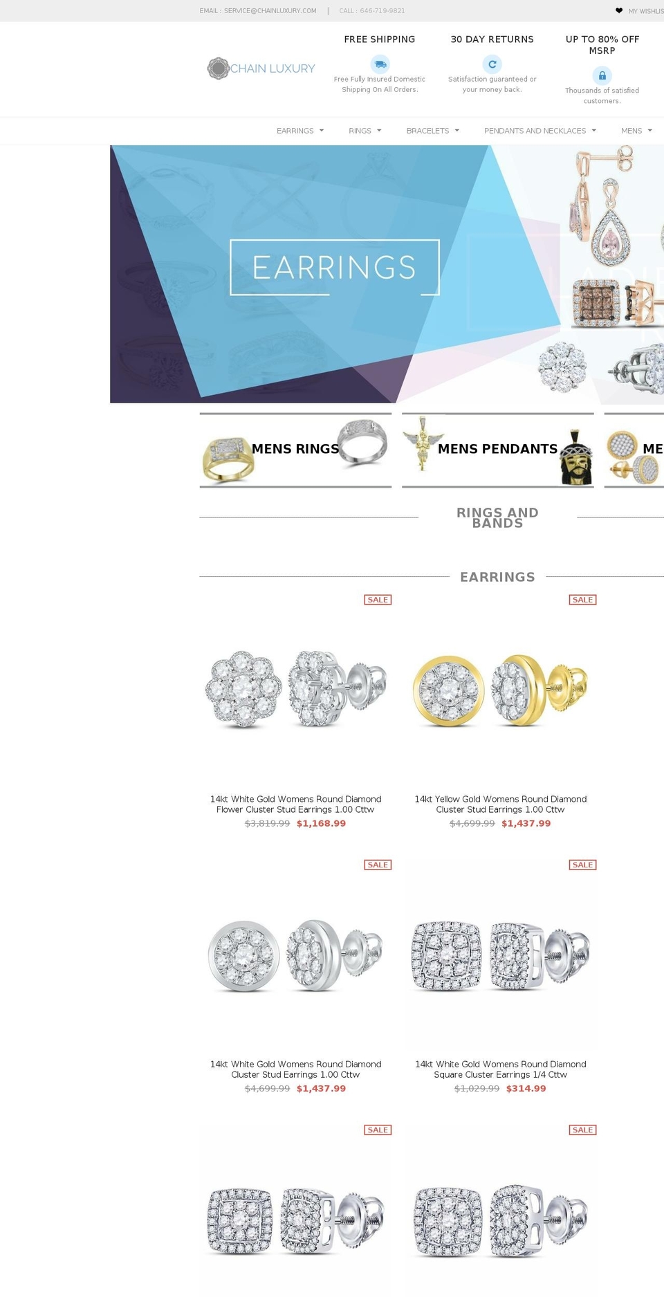 chainluxury.com shopify website screenshot