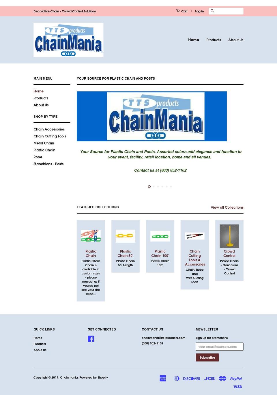chainmania.com shopify website screenshot